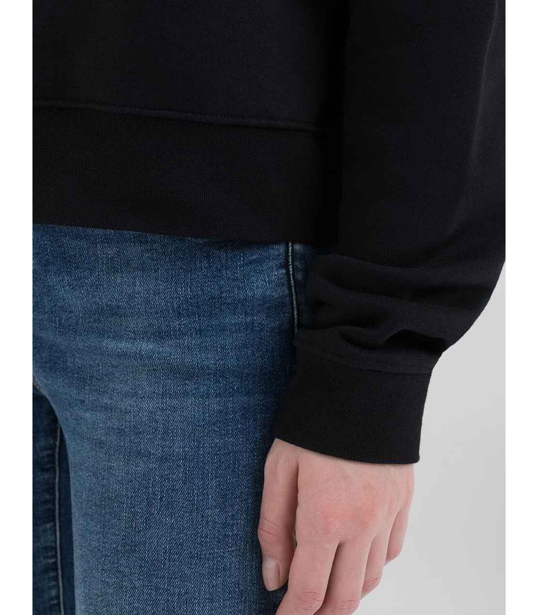 コットンポリフリースフーディー 詳細画像 ブラック 5